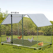 Luxe Kippenhok - Kippenren voor buiten - Buitenren - 4 x 3 x 2 m - Ren - Kippenkooi - PE-zeildoek - Zonwerend Gevogeltehok