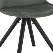 Bezoekersstoelen - Donkergrijs Velvet - Houten poten - Zithoogte 46cm - Set van 2
