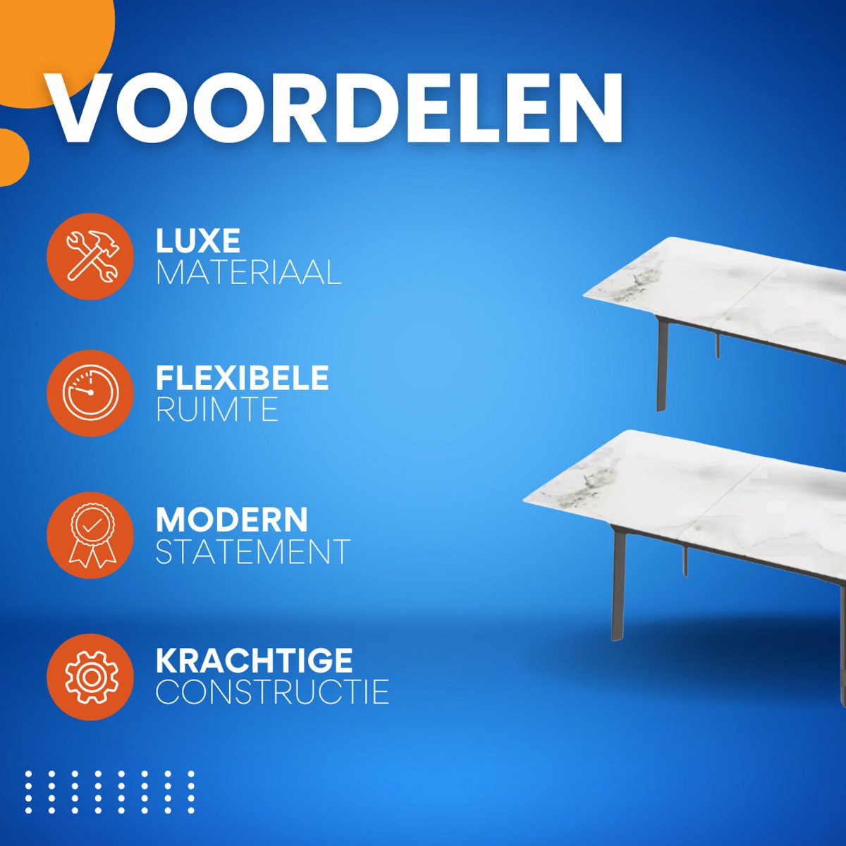 8-10 Personen Gesinterde Stenen Eettafel - 180 cm Uitschuifbare Kerst Keuken Eettafel met Metalen Frame