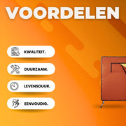 Lasscherm - Rood frame - Lasbeschermingsgordijn - Lasgordijn - Lasdeken - Slijpscherm - Beschermingsgordijn vinyl - 180X180 - Vlamvertragend