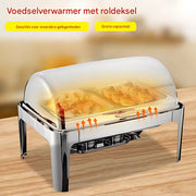 Buffetverwarmer - Chafing dish - Buffetwarmer - Warmhoudplaat - Warmhoudbakken - Voor Feesten en Catering - Roestvrijstaal - Met Verwijderbare Wastafels, 220 lb Capaciteit