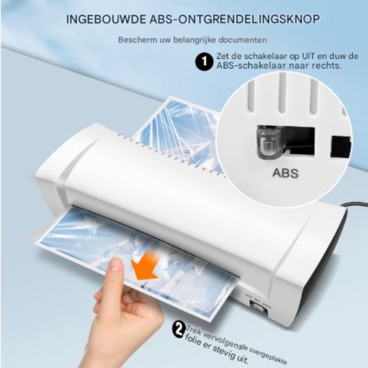 Thermische Lamineermachine Zyren - A4/A5/A6 - Compact en Lichtgewicht - Warme en Koude Instellingen - Snelle Opwarming in 3-4min