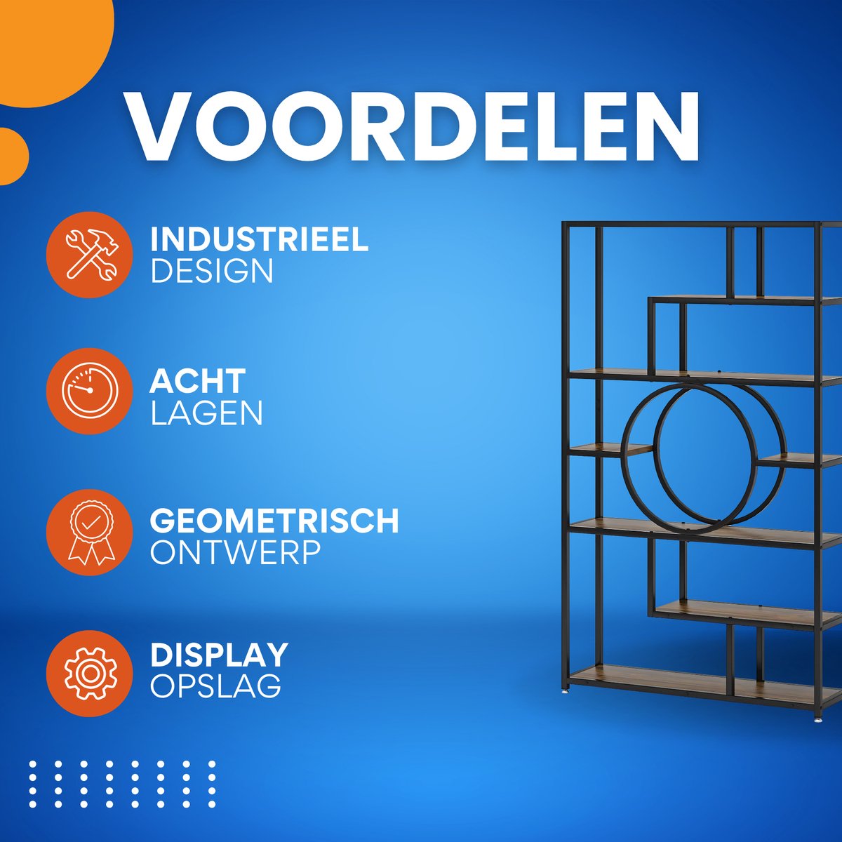 8-laags boekenkast - Boekenplank - Boekenkast - Wandplank - Boekenrek - Voor opslag