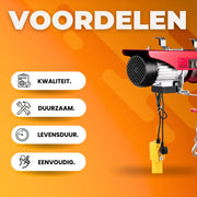 Elektrische kabeltakel - Met afstandsbediening - Takel lier - Hijskraan - 125-250KG - Garage lier - 12m hefhoogte