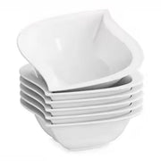 Elegant Salade kommen – 6 persoons – 6 delig – Wit Keramisch – Dinerborden – Kleine Borden