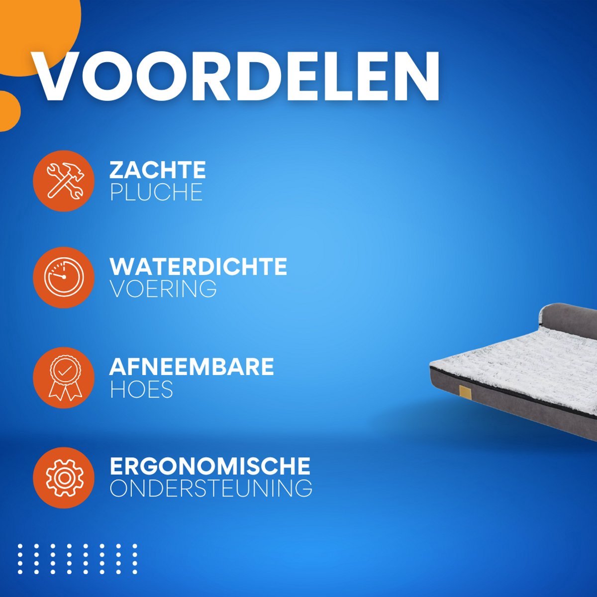 Hondenbed Noire Fioren - 135cm - L-vormig - Hondenbank - Hondensofa op poten - Hondenzetel - Comfort en zacht - Afneembaar kussen - Zacht