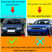 Mistlichtgrill + Ondergrille - Voorbumper - Voor Audi A4 B6 Sedan (2002-2005) - Set van 2 - Auto Accessoires