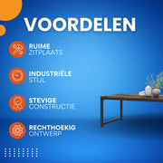 Eettafel Avira - 200cm - Voor 6-8 personen - Voor Keuken of eetkamer - Bruin