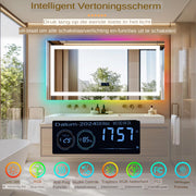 Grandiose Badkamerspiegel - Geen condens - Met verwarming en LED verlichting - Bluetooth en muziek - Spiegel voor badkamer - Rechthoekig - 120x60cm