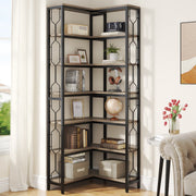 Hoekkast Lavin - Boekenkast - Woonkamer - 7 lagen - Hoekboekenplank - Hoekkast -200cm - Opbergrek - Hoekmeubel