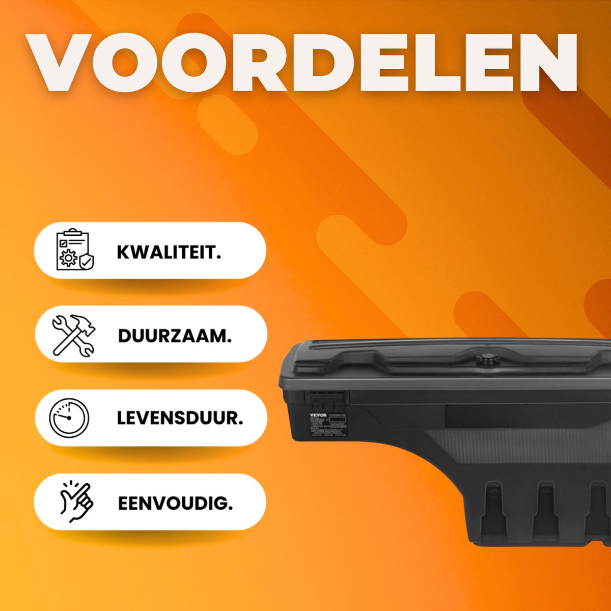 Opbergbox - Auto of vrachtenwagen of aanhanger - Afsluitbare Draaikoffer - Gereedschapskist - Wielkast Compatibel met Ford F-150 2015-2021