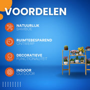 Bamboe Plantenstandaard Mamut - 6 laags - Plantenrek - Plantentafel - Voor binnen & buitengebruik - Bloempothouder