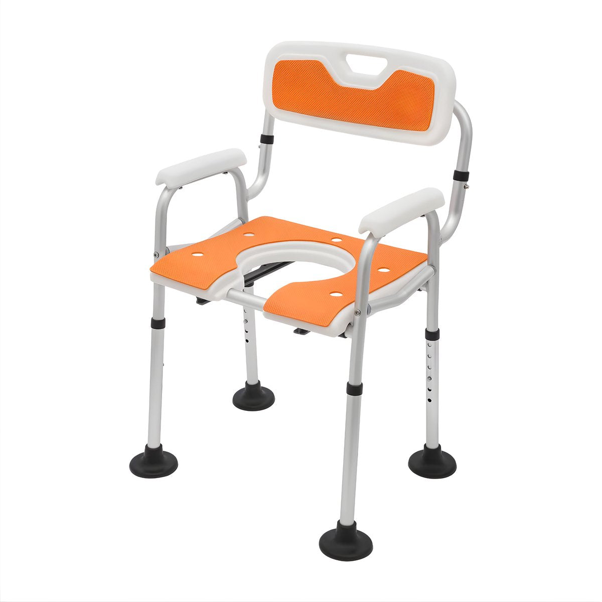 Toiletstoel - Postoel – Voor Thuisgebruik Ouderen & Gehandicapten – Oranje