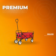 Bolderkar - Rood - Strandwagen - Opvouwbaar tuinwagen - Met duwstang - Voor buitengebruik - 115 kg capaciteit - All terrain