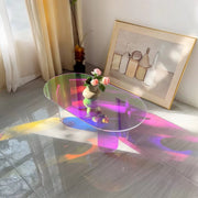 Elegante acryl tafel - Woonkamer - Bijzettafel - Koffietafel - Transparant - 95cm - Ovaal