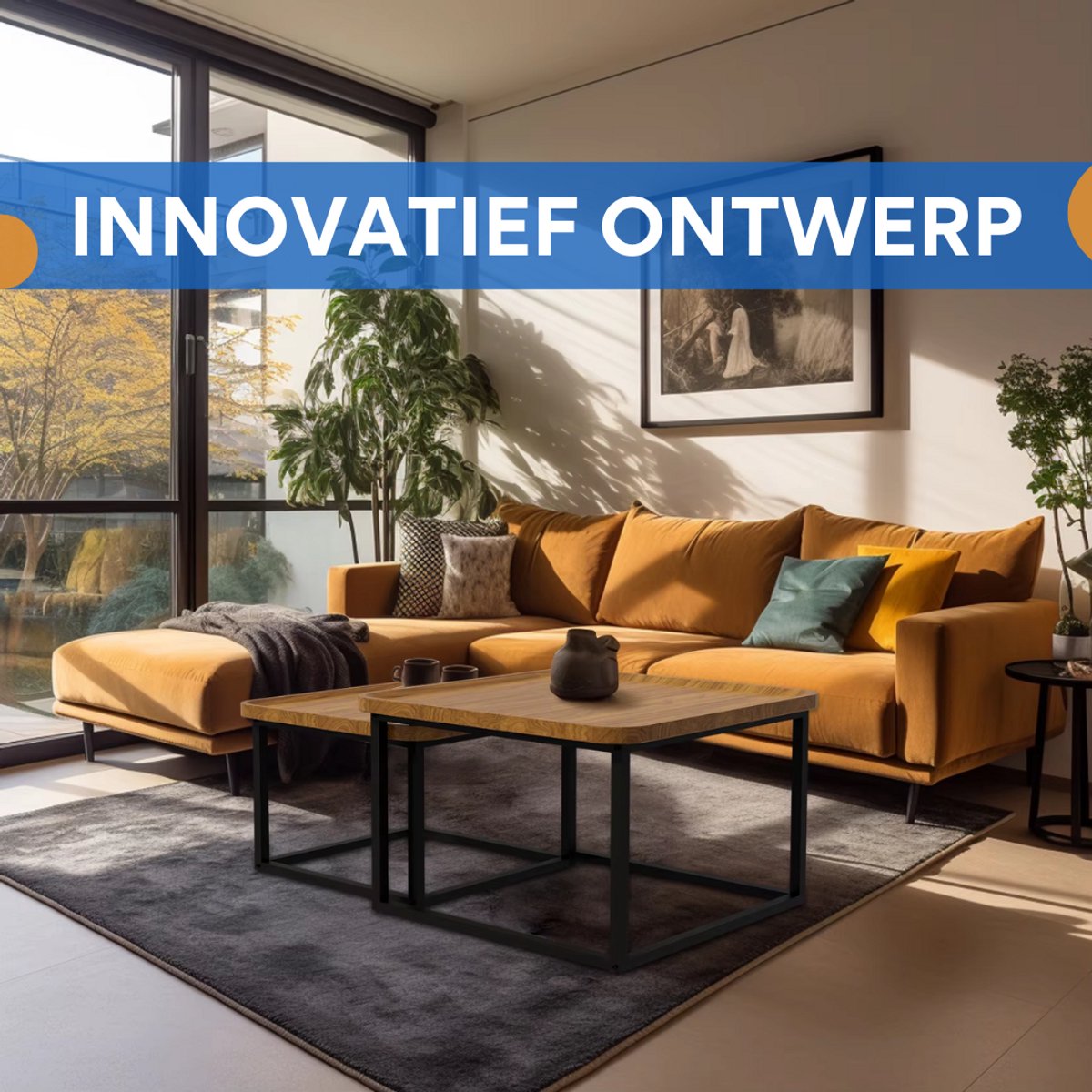 Salontafel Opluence - 2-Delig - Vierkant - Woonkamer - Bijzettafels