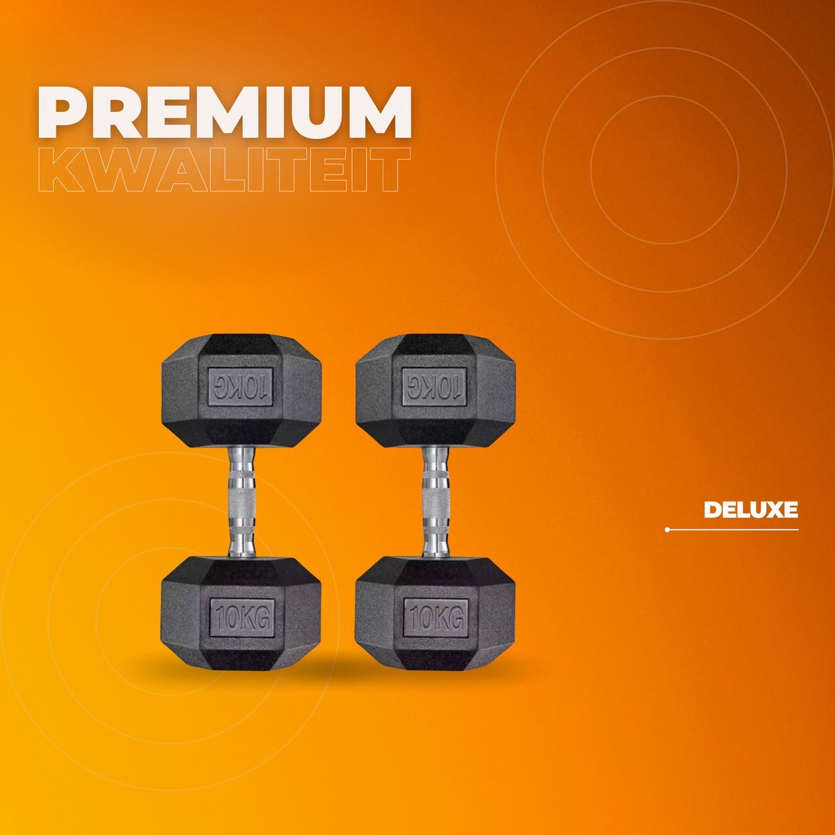 Halterset Valora - Gewichten - Halters - Voor Krachttraining & Thuisfitness - Compacte Stalen Dumbbells van 10 kg - Set van 2