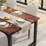 Eettafel Oslo - 75 cm (H) × 160 cm (B) × 80 cm (D) - Voor 6 personen - Voor Keuken of eetkamer - Bruin