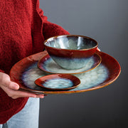 Vittoria Serviesset - 11 delig - Lava rood - Dinerborden - Bordenset - Diepe borden - Ontbijtborden - Servies - Keukenservies