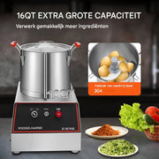 Groentesnijder - Hakmolen- 1400W Elektrische Fruitsnijder - RVS Multisnijder Keukenapparaat