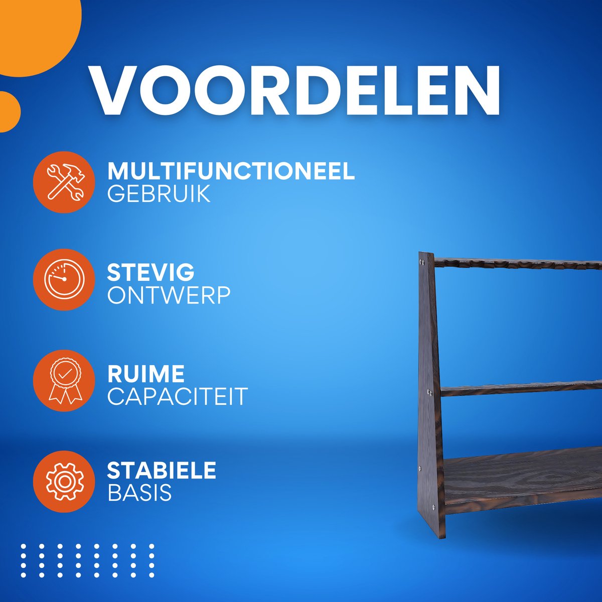 Biljartkeu rek - 10 gaten - Biljart accessoires - Houder voor op de vloer