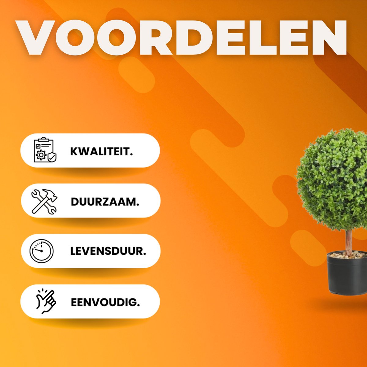Kunstplant buxusbal - In pot - Kunstplanten voor binnen en buiten - Palmboom - Kunstbloemen - Geurloos - Tuindecoratie voor buiten - 40cm