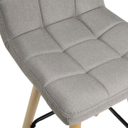 Barkrukken - Grijs - Linnen - Ergonomisch - Zithoogte 70cm - Set van 2