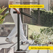 Korte trapleuning - Balustrade - Houders - Leuningen voor Trappen - Staal - Met trapleuninghouders - 45CM