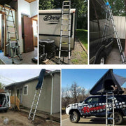 Aluminium Verlenging Ladder Velar - 5m - Antislip Uitschuifbare Zolder Loft Ladder - Lichtgewicht Vouwladder met 150kg Capaciteit