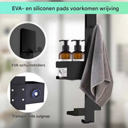 Luxe douchrek - Badkameropbergrek - Zonder boren - Shampoo - Hnagend - 2-Laags - Zilver