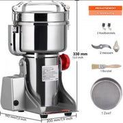 Elektrische graanmolen - Kruidenmolen - Kruiden maler - Spice grinder - RVS - 3750W - 1000gr