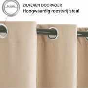 Buitengordijn Vaylen - Waterdicht - Winddicht en verduisterend - Voor Overkapping, Tuinterras, Gazebo en Pergola - Thermisch Geïsoleerd - Donkergrijs 140x213cm