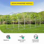 Professionele Kas - Moestuin - Waterdicht - Groen - Walk in - 215CM hoog - Met ramen