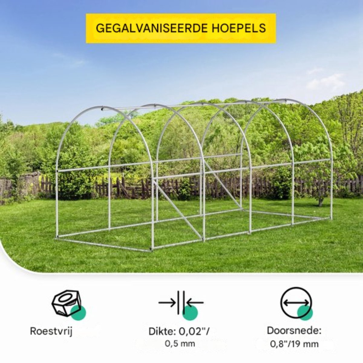 Professionele Kas - Moestuin - Waterdicht - Groen - Walk in - 215CM hoog - Met ramen