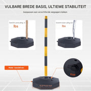 Afzetpalen - Set van 6 - Slagboompalen - Afzetlint - Afzetkoord - Afzetketting - 285x285mm - Verkeerskegels met Ketting