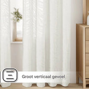 Gordijnen Valora - Lulu - Lichtdoorlatend - Met ringen - 140x213cm - Voor woonkamer & slaapkamer - Wit