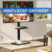 Universele TV vloerstandaard Vaylen - Voor 32"-65" inch - Standaard universeel - In hoogte Verstelbaar - Zwart