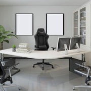Luxe Gaming stoel - Met voetsteun - Zwart - Gamestoel - Chair - Ergonomische bureaustoel - Verstelbaar - Chair - Kunstleer