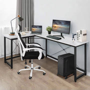 L-Vormig Thuis Bureau 167 cm - Voor Kantoor, Thuiswerk & Gaming - Stabiel Workstation - Wit