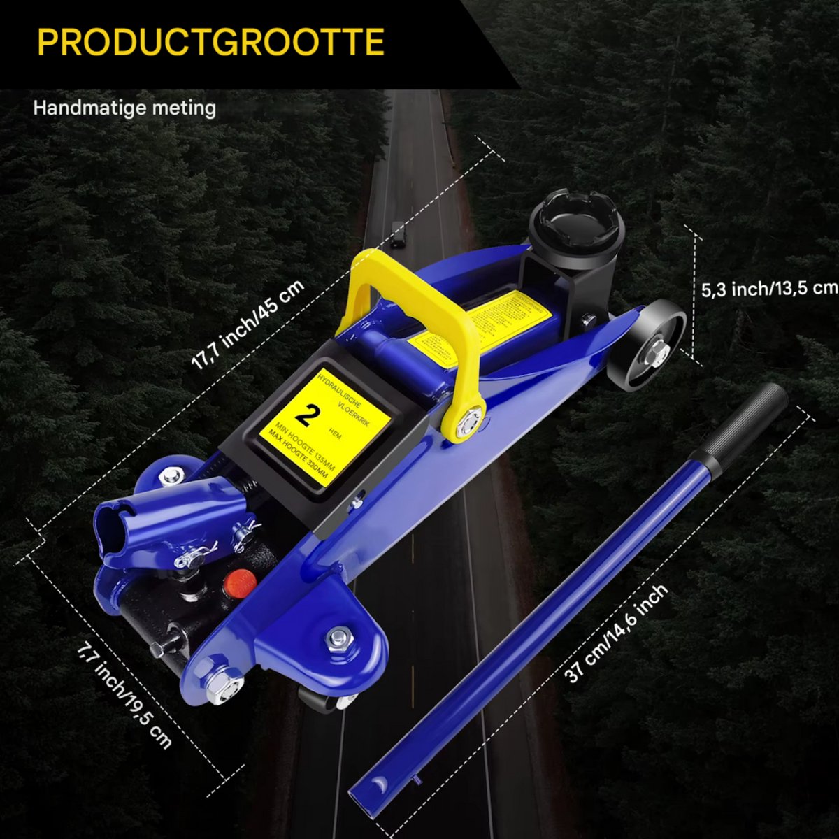 Hydraulische Trolley Jack - 2 Ton - Kraan Hijskop Vloer Jack - Heavy Duty Auto & Caravan Standhouder - Hefgereedschap voor Reparatie
