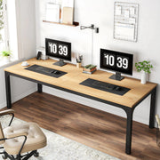 Computerbureau Milano - Voor 2 Personen - 200cm - Naturel - Voor thuis of werk - Hout en metaal