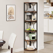 Hoek boekenkast Livantus - 6 Lagen - Hoekkast - Bruin - Hoekrek - Voor Woonkamer, Slaapkamer of Kantoor