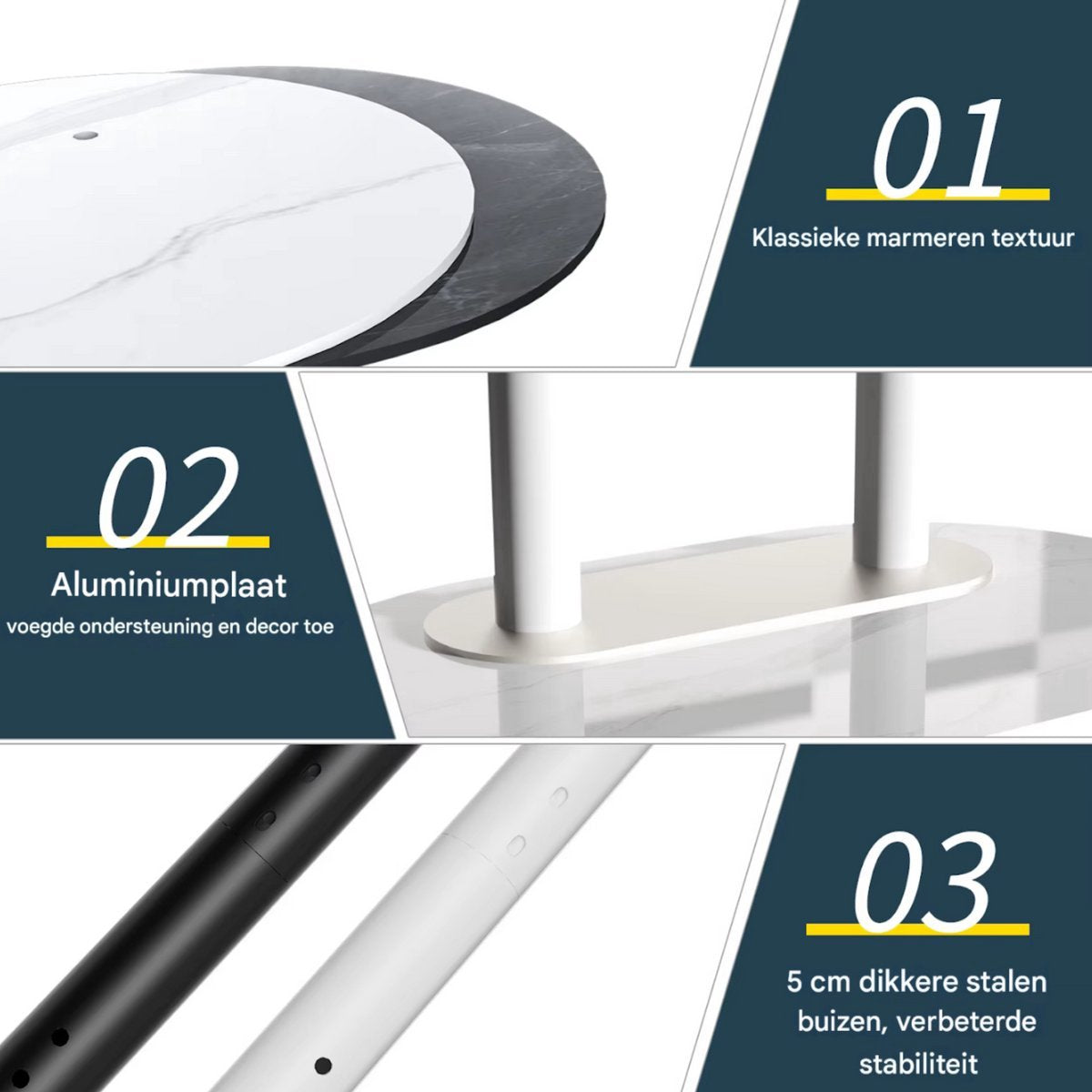 TV vloerstandaard Luxe Opulence - 40-75 inch - Zwart - Standaard beugel - Staand - Robuust - In hoogte verstelbaar - 40KG