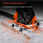 Draagbare Bandenwagen - Voor auto's, SUV's en meer = Dolly 680 kg - Bandenhouder 355 mm Breed