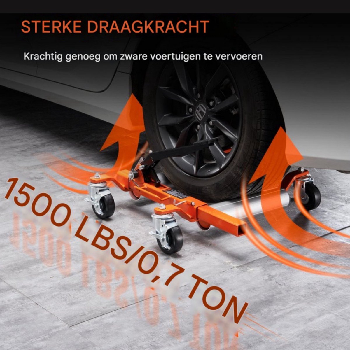 Draagbare Bandenwagen - Voor auto's, SUV's en meer = Dolly 680 kg - Bandenhouder 355 mm Breed
