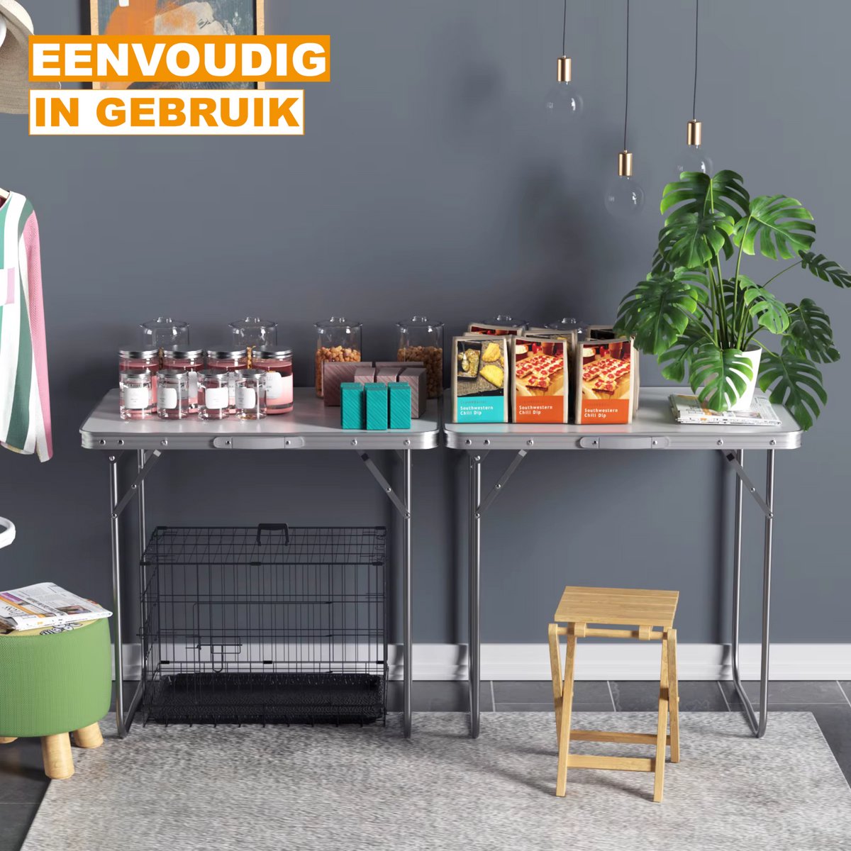 Luxe Klaptafel – Multifunctionele Picknicktafel voor Feesten, BBQ’s, en Camping – Duurzaam en Opvouwbaar