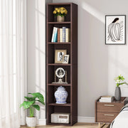 6-Lagen Hoek boekenkast - Boekenplank - Wandplank - Boekenrek - 30x30x180 cm - Voor Thuiskantoor en Kleine Ruimtes - Chocolade