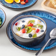 Noble Ontbijtborden – 4 persoons – 16 delig – Blauw Keramisch – Eetborden – Kleine Borden