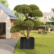 Tuin Gras Gazon Rand - Flexibele Houten Border voor Tuinhek - Tuinafboording voor Outdoor Landschap & Tuindecoratie - 203x20x1.4cm Zwart