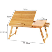 Laptoptafel – Tablethouder - Bedtafel - Voor thuis, slaapkamer of kantoor – Bamboe / Natuurlijk